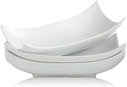 Gomakren 3-Piece Curved Porcelain Serving Bowl Set