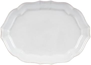 Casafina Ceramic Stoneware 14 Oval Platter - Impressions Collection White