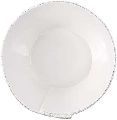 Vietri Lastra Holiday White Green Elegance Christmas Curling Bowl 105 D