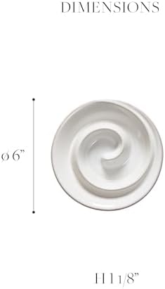 Elegant White 6-Inch Ceramic Spiral Appetizer Dish - Microwave Dishwasher Safe