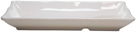 Ebros White Jade Melamine Wavy Rectangular Serving Plate