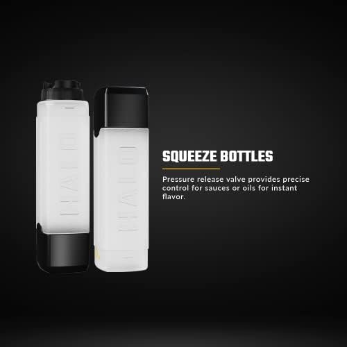 HALO Elite Squeeze Bottle Pack 27oz Griddle friendly Oil and Sauce Experience