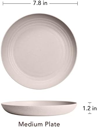 GreenandLife Lightweight Wheat Straw Plates 4Pack