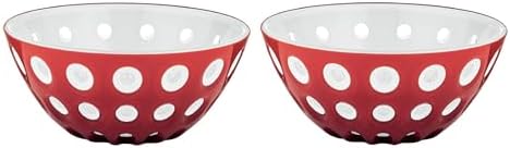 Gbuzzini Le Murrine 47 Bowl Set 2 - Red White - Elegant Design Durable
