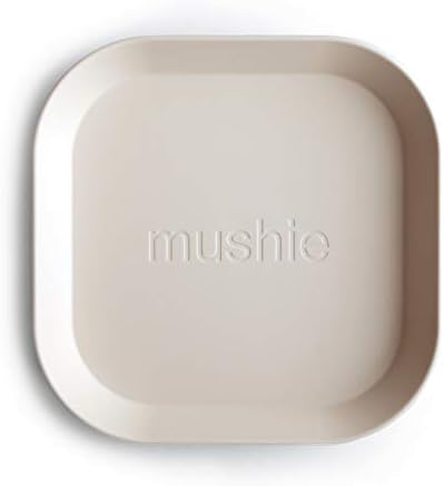 Mushie Square Dinnerware Plates for Kids Set of 2