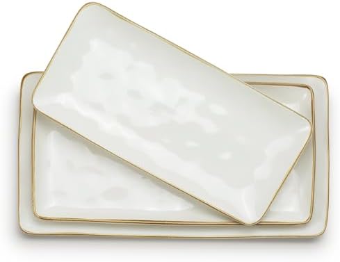 Stoneware Serving Platter Ocean Series Vanilla White