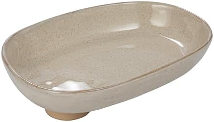 Bloomingville Stoneware Oval Platter Elegant Design Cream