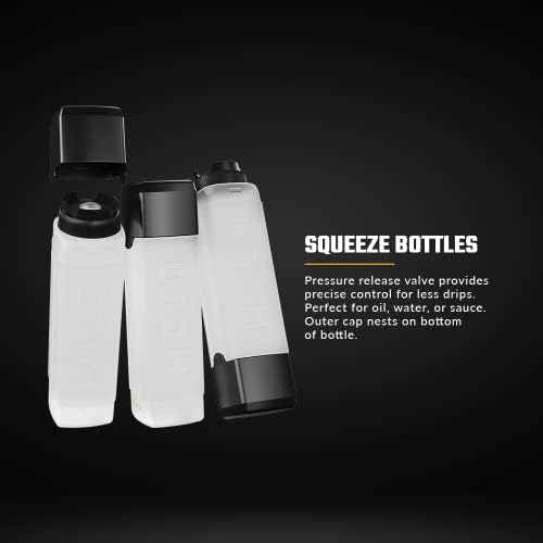 HALO Elite Squeeze Bottle Pack 27oz Griddle friendly Oil and Sauce Experience