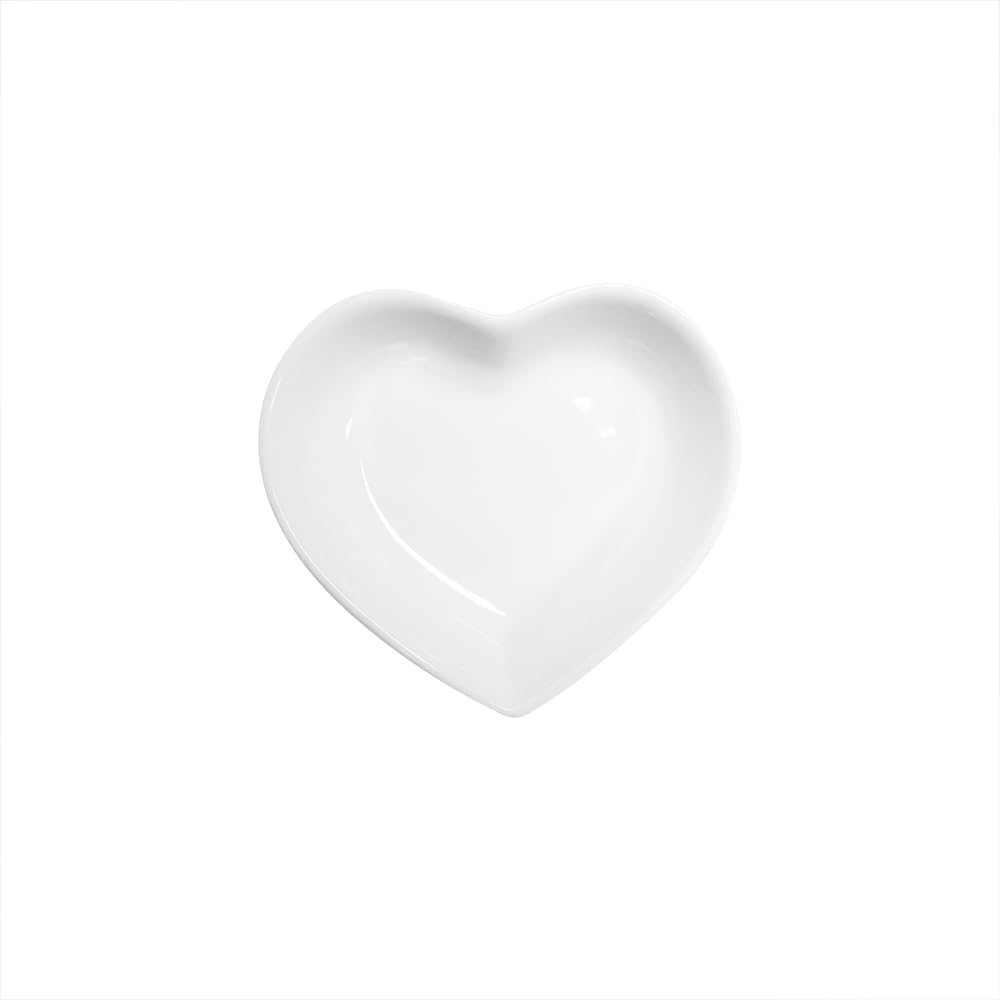 White Heart Shaped 6-Piece Dinner Bowl Set