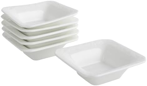 Feenmai Ceramic Dipping Bowl Set of 6 4 oz Square Serving Bowls