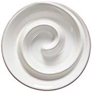Elegant White 6-Inch Ceramic Spiral Appetizer Dish - Microwave Dishwasher Safe