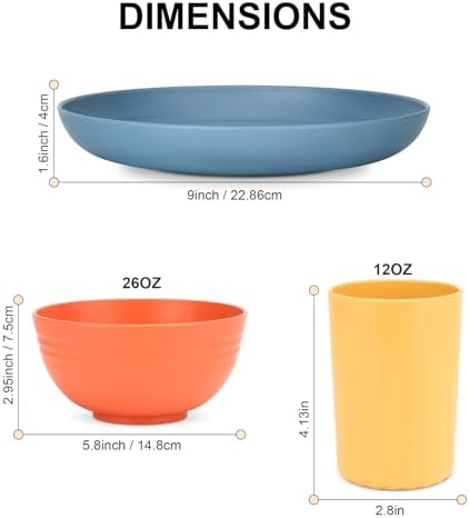 HOTECH 20-Piece BPA-Free Dinnerware Set