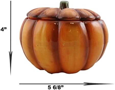 Ebros 6 Orange Pumpkin Soup Bowl with Lid