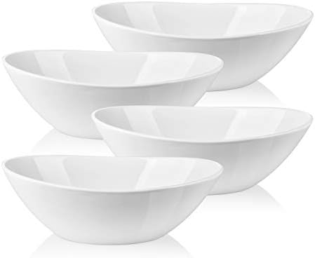 LIFVER 9 White Serving Bowls Set of 4
