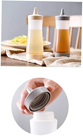 3-Pack Set of Squeeze Bottles with Removable Nozzles for Salad Dressing