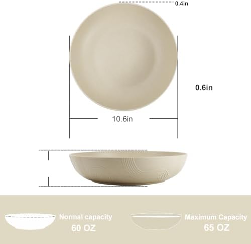Gourmet-Premium 10-inch Large Plastic Bowl Set