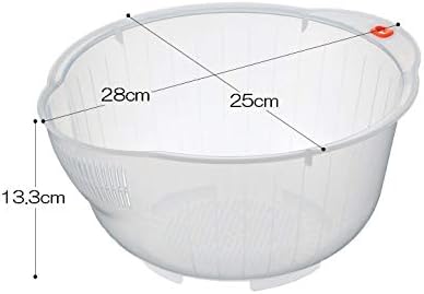 Plastic Japanese Rice Washing Bowl with Drainers for Home Kitchen