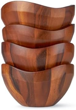 Nambe Acacia Wood Bowl Set for Dinner