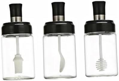 3Pcs 250ml Kitchen Seasoning Bowl Set Condiment Squeeze Bottle