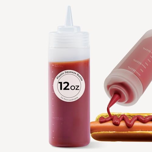 12 oz Condiment Squeeze Bottle With Lid