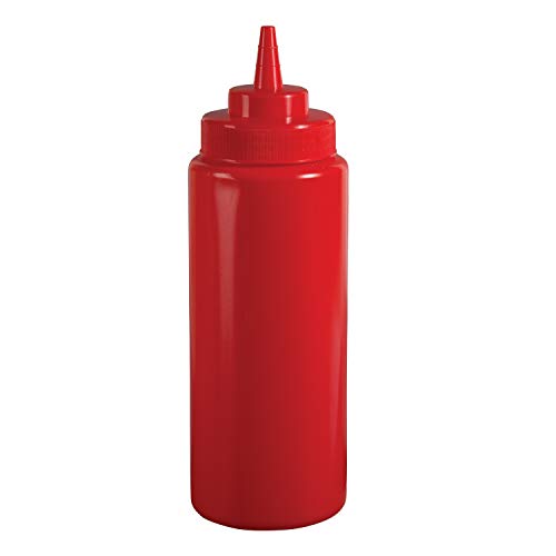 Update International 24 Oz Red Squeeze Bottle Pack of 6 1