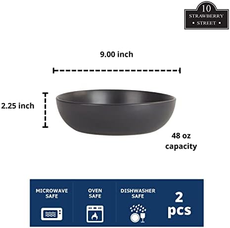 10 Strawberry Street Wazee Matte 9 x 48oz Set of 2 Black