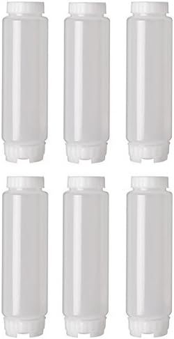 6 Pack 16 oz Squeeze Bottles - No Spills Efficient Made in Canada