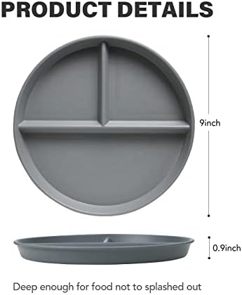 GreenandLife Premium 4PCS Divided Plates Microwave dishwasher and freezer safe