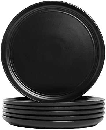 Matte Black Elegant 105-inch Dinner Plate Set of 6
