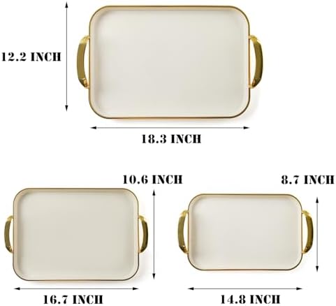 JEESA Set of 3 Serving Platters with Handles