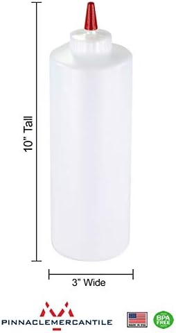 Pinnacle Mercantile 32-Ounce Plastic Condiment Squeeze Bottles Set of 4