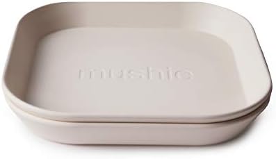 Mushie Square Dinnerware Plates for Kids Set of 2