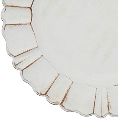 Fennco Styles 13 Ivory Ruffled Chargar Plates Set of 4