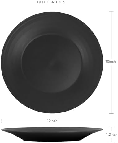 Eco-Friendly 6-Piece Dish Microwave-Safe Wheat Straw Plates