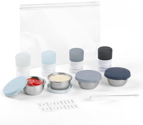 8-Piece Condiment Containers Set for Lunch Box