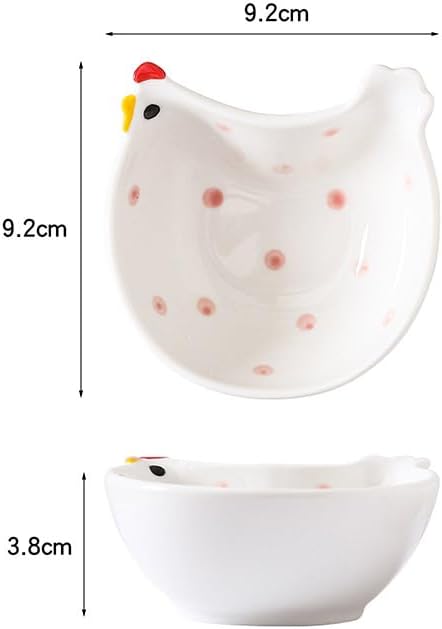 3-Piece Cute Ceramic Chicken Shaped Dip Bowls Home Kitchen Accessories