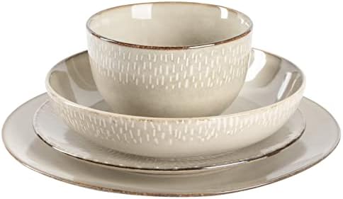 Gibson Elite Matisse Dinnerware Set - Elegant Taupe Design for 4
