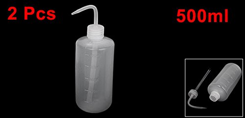 2 x 500ml Clear Plastic Squeeze Bottle with Right Angle