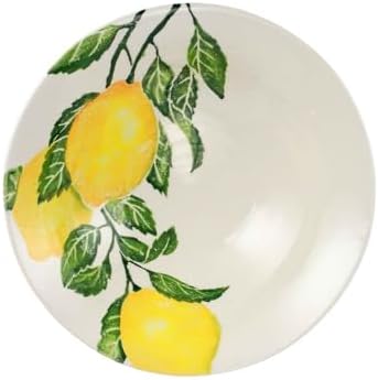 Vietri Limoni Medium Serving Bowl 12 Inch White Handcrafted