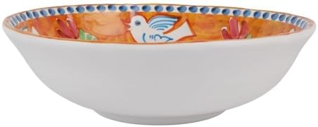 Vietri Melamine Campagna Bird Orange Serving Bowl