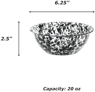 Crow Canyon Home Set of 4 Cereal Bowls BlackWhite Splatter