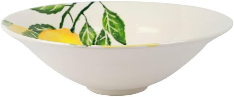 Vietri Limoni Medium Serving Bowl 12 Inch White Handcrafted