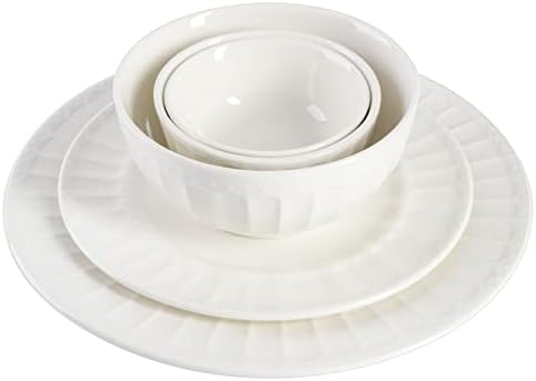 Gibson Home Zen Buffet Dinnerware Set Service for 8 Embossed
