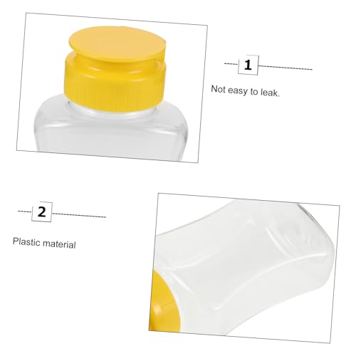 Two 180ml Honey Squeeze Bottles withFunnel Jar for Kitchen Use