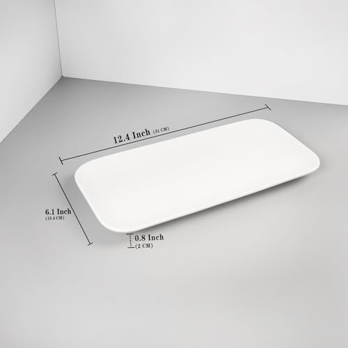 Serving Platters Set of 4 Microwave Oven Dishwasher Safe White 124 Inch