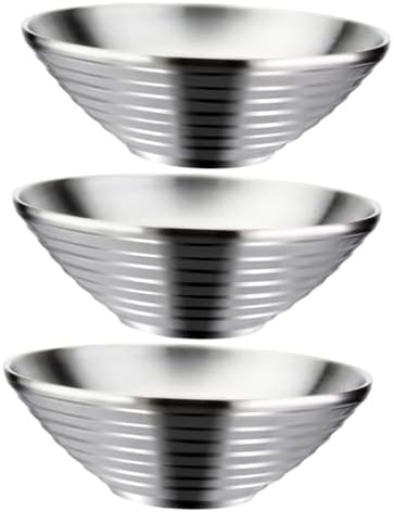 3-Piece Chrome Soup Bow Stainless Steel Dining Tableware Set