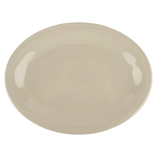GET Melamine Oval Serving Plate 12-Piece Set Soft Ivory Design