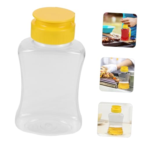 Two 180ml Honey Squeeze Bottles withFunnel Jar for Kitchen Use