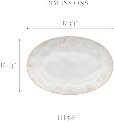 Casafina Eivissa Collection Microwave Dishwasher Oven Safe Sand Beige Oval Platter