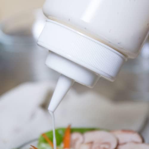 Set of 6 Squeeze Condiment Bottles 32oz Clear - Easy to Squeeze Professional Design